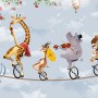 Cartoon Slackline with Animals Wallpaper Mural