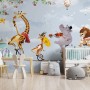 Cartoon Slackline with Animals Wallpaper Mural