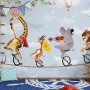 Cartoon Slackline with Animals Wallpaper Mural