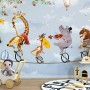 Cartoon Slackline with Animals Wallpaper Mural