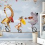 Cartoon Slackline with Animals Wallpaper Mural