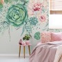 Nostalgic Soft Green Vine Floral Art Wallpaper Mural