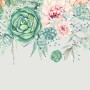 Nostalgic Soft Green Vine Floral Art Wallpaper Mural