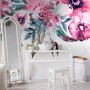 Watercolor Pink Peony Flower Wallpaper Mural