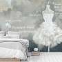 Watercolor Wedding Dress Wallpaper Mural
