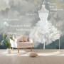 Watercolor Wedding Dress Wallpaper Mural
