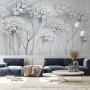 Watercolor Painting White Flowers Wallpaper Mural