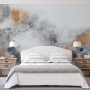 Watercolor Black Brown Smoked Paint Art Wallpaper Mural