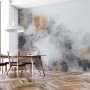Watercolor Black Brown Smoked Paint Art Wallpaper Mural