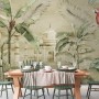 Taj Mahal and Vintage Leaf Wallpaper Mural