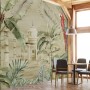 Taj Mahal and Vintage Leaf Wallpaper Mural