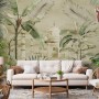 Taj Mahal and Vintage Leaf Wallpaper Mural