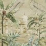 Taj Mahal and Vintage Leaf Wallpaper Mural
