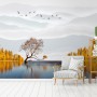 River Landscape and Yellow Autumn Trees Wallpaper Mural