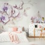 Purple Orchid Floral Wallpaper Mural