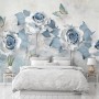Soft Blue Floral Wallpaper Mural