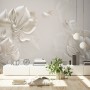 3D Embossed Look Magnolia Floral Art Wallpaper Mural