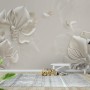 3D Embossed Look Magnolia Floral Art Wallpaper Mural