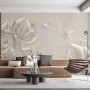 3D Embossed Look Magnolia Floral Art Wallpaper Mural