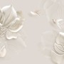 3D Embossed Look Magnolia Floral Art Wallpaper Mural