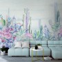 Vintage Hydrangea Flowers and Cactuses Wallpaper Mural