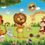 3D Look King Lion and Wild Animals Wallpaper Mural
