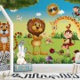 3D Look King Lion and Wild Animals Wallpaper Mural
