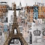 Eiffel Tower and Country Typography Wallpaper Mural