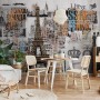 Eiffel Tower and Country Typography Wallpaper Mural