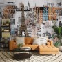 Eiffel Tower and Country Typography Wallpaper Mural