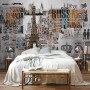 Eiffel Tower and Country Typography Wallpaper Mural