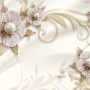 3D Look Pearl Daisy Floral Wallpaper Mural