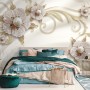 3D Look Pearl Daisy Floral Wallpaper Mural