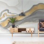 Abstract Smoke with Lines Wallpaper Mural