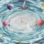 Hot Air Balloon and Airplanes on The Sky Wallpaper Mural