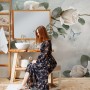 Beautiful White Roses and Butterflies Wallpaper Mural