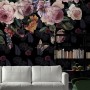Vintage Dark Pink Flowers Wallpaper Mural