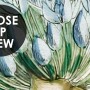 Blue Dandelion and Yellow Butterflies Wallpaper Mural