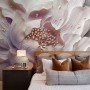 Elegant 3D Floral Pearl Wallpaper Mural