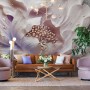 Elegant 3D Floral Pearl Wallpaper Mural