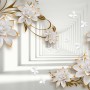 Lily Floral with Abstract Corridor Wallpaper Mural