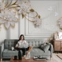 Lily Floral with Abstract Corridor Wallpaper Mural