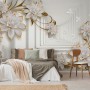 Lily Floral with Abstract Corridor Wallpaper Mural