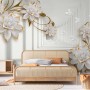 Lily Floral with Abstract Corridor Wallpaper Mural