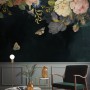 Vintage Oil Painting Dark Roses Wallpaper Mural