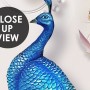 3D Embossed Look Tulip Floral with Peacock Wallpaper Mural