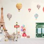 Eiffel Tower and Little Hot Air Balloon Wallpaper Mural