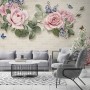 Vintage Pastel Pink Floral Wallpaper Mural