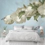 Gardenia Floral and Butterfly Wallpaper Mural