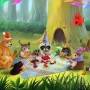 Cartoon Animals in the Woods Wallpaper Mural